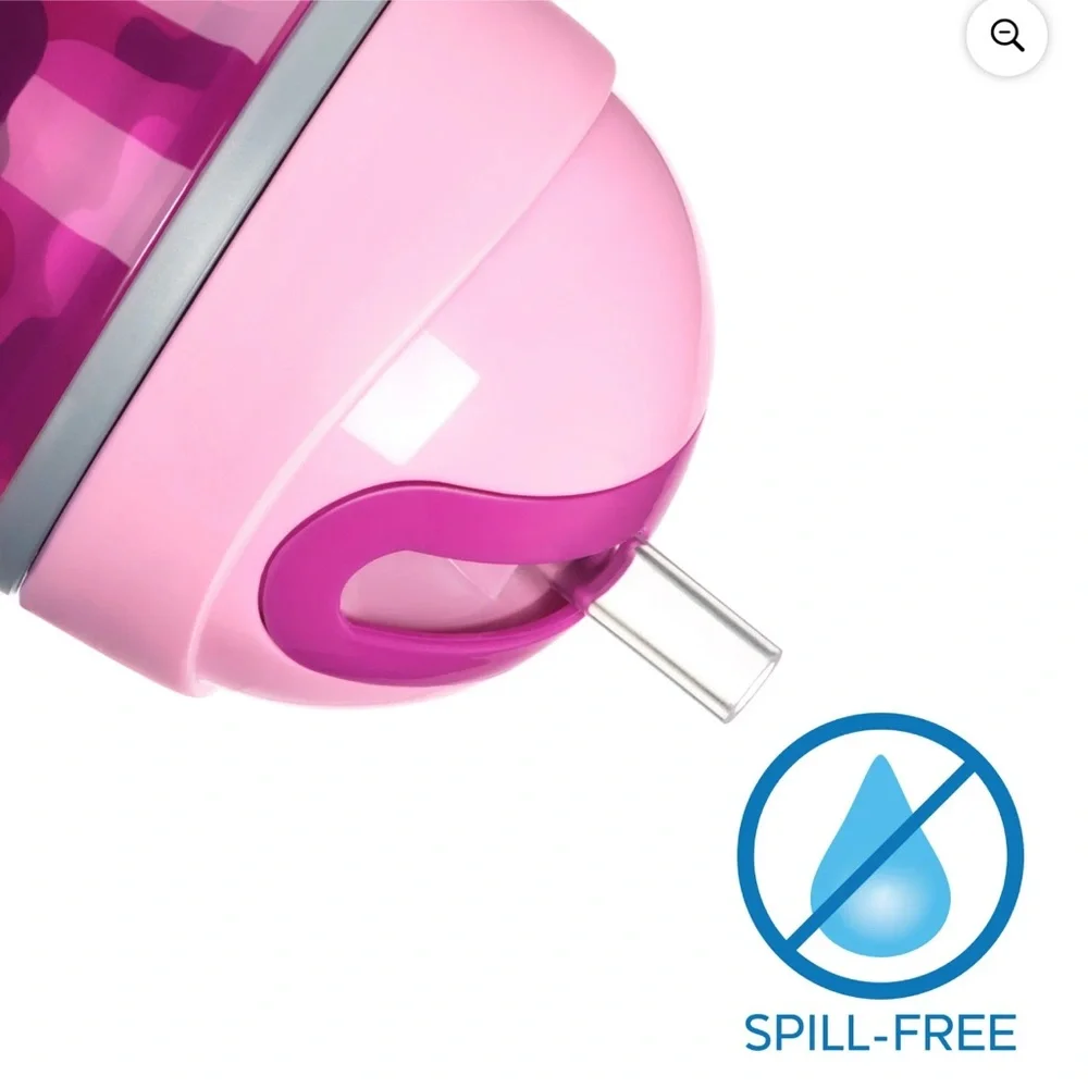 Like New! Chicco Insulated Flip-Top Straw Cup 9oz, Pink/Purple, 12m+ (2pk)‎